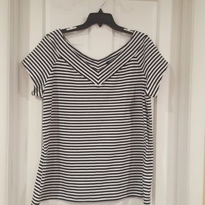 Chaps as blk and white stripes 2X top